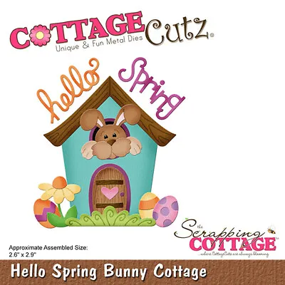 New Scrapping Cottage Cutz Metal Cutting Die Hello Spring Bunny Cottage  • £24