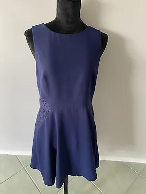 $27 • Buy Forever New Dress Navy Blue With Lace Cut Out - Size 12