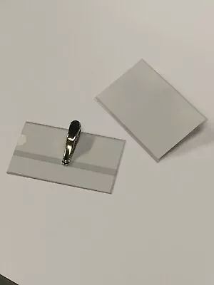 £14.99 • Buy 4x25 Crocodile Clip On Identity Visitor Name Badge Clear PVC 54x90 Blank Insert