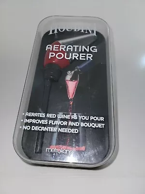 Metallic Red Metrokane Houdini Wine Aerating Pourer Aerates Red Wine As You Pour • $3.91