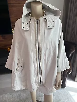 Vince Ivory Cape Jacket Coat Leather Adjustable Sz Xs/S $598 • $79