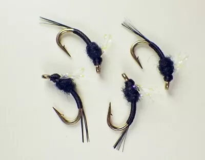 Johnny Flash Midge UV Black Fly Fishing Flies Trout Flies #22 • $12.95