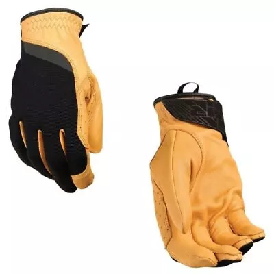 2024 Z1R Ward Leather Street Motorcycle Black/Tan Gloves - Pick Size • $26.95