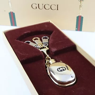 GUCCI Vintage Metal Perfume Bottle Key Holder Key Chain DEPOSE REF 3552 W/Case • $120