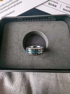 Men's Wedding Band - Dinosaur Bone Opal Tungsten Size 9 • $100