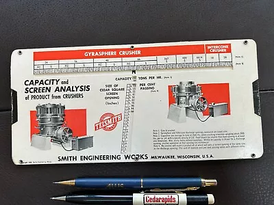 Vintage 1958 Mining Telsmith Crusher Capacity Screen Analysis Slide + 2 Pens • $12.99