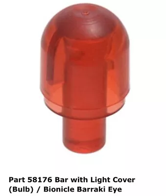 Lego 1x 58176 Trans-Red Bar W/  Light Cover Bulb Bionicle Barraki Eye 5974 • $7.49