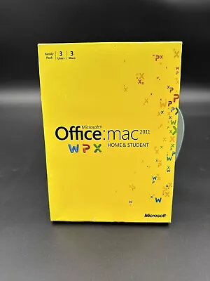 MS Microsoft Office MAC 2011 Home And Student Family Pack For 3PCs =Full Retail= • $49.99