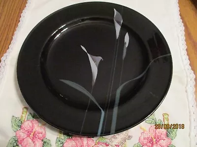Mikasa Galleria  Opus Black  Calla Lily  Dinner Plate  11  -  FK 701  Japan • $10