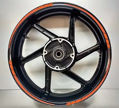 Orange Tapered Motorcycle Wheel Rim Tape Stickers Bike Decal 003 • £8.95