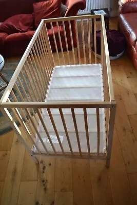 IKEA Natural Solid Wood Baby Cot Bed Without Mattress -list Separ. 65x120 X 79cm • £50