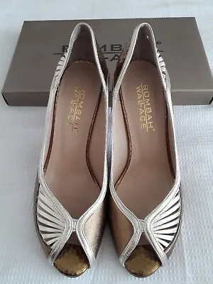 £25 • Buy Rombah Wallace Gold/Bronze Lliona Style Peep Toe Ladies Shoes Size 6