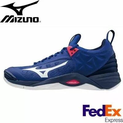 Mizuno Volleyball Shoes Wave Momentum Blue / White / Pink  V1GA1912 20 UNISEX  • $123.50