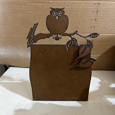 Owl - Metal Message Board With 2 Leaf Magnets • $14.77