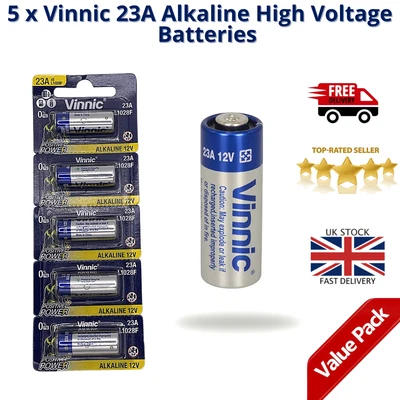 £4.89 • Buy 5 X Vinnic 23A L1028 L1028F L1028 LRV08 MN21 12V Alkaline High Voltage Batteries