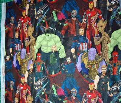 Marvel  Avengers (lg Print) Cotton Fabric Hulk By The HALF Yard 44  Wd • $4.25