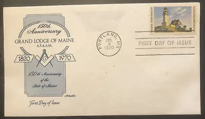 £4.99 • Buy FDC Special Stamp Cover Masons Masonic USA 1970 Grand Lodge Of Maine Anniversary