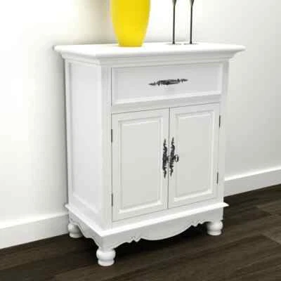 $214.95 • Buy Floor Cabinet Home Bedroom Kitchen Storage 2 Door 1 Drawer Cupboard Organiser