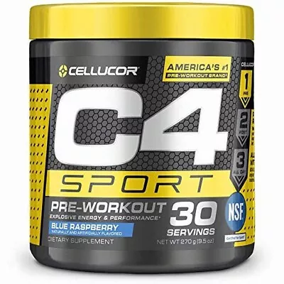 C4 Sport Pre-Workout Blue Raspberry 30 Servings Exp 05/2024 • $20