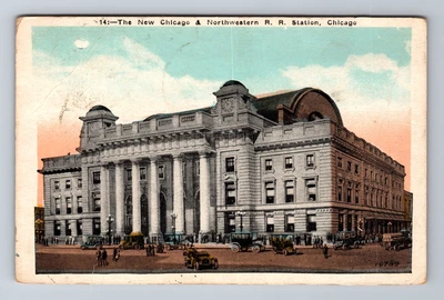 $9.99 • Buy IL-Illinois, Chicago & Northwestern Railroad Station Vintage C1918 Postcard