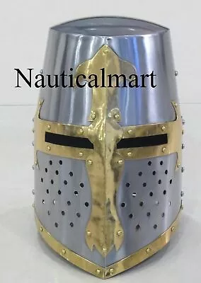 Medieval Templar Knight Crusader Helmet Armor For Larp SCA~Collectible~Gift • £61.86