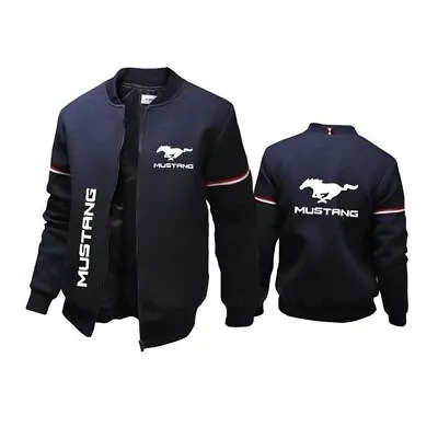 Mustang Car Logo Print Men's Zipper Jacket High-End New Sweatshirt Streetwear • $44.90