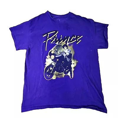 Stain* Prince Purple Rain Adult Short Sleeve T-Shirt Large Graphic Motorcycle N7 • $8.99