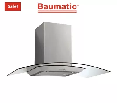 Baumatic GEH9026G90cm Curved Glass Canopy Rangehood Brand New 2 Years Warranty • $279