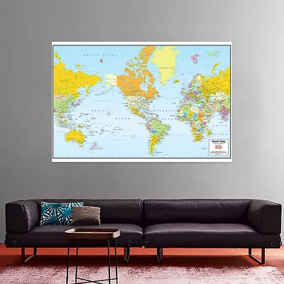 A1 A2 Classic English Map Of The World Canvas Poster Photo Prints Home Art Decor • $6.37