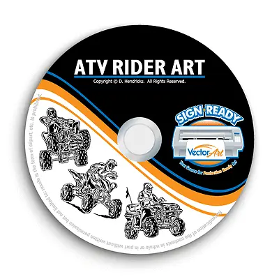 Atv Rider Clipart -vector Clip Art-vinyl Cutter Plotter Images & Eps Graphics Cd • $19.95