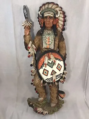 Vintage Indian Chief By V Kendrick Univeral Statuary Corp 1975 33  Tall Wall Art • $99.99