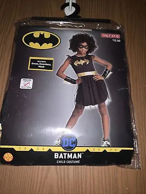 $6.50 • Buy NIP Batgirl Batman DC Halloween Costume Dress  Gauntlets  Mask Size Medium 8-10