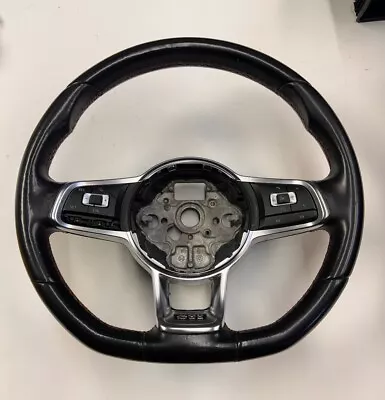 2015-2021 Volkswagen Golf GTI DSG Black Leather Flat Bottom Steering Wheel OEM • $120