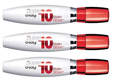Maybelline New York Superstay 10 Hour Stain Gloss Cool Coral 0.35 Oz (3 Pack) • $9.99