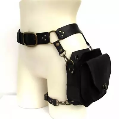 Punk Retro PU Waist Bag Casual Small Square Hip Packs For Women'S Crossbody Cros • $36.20