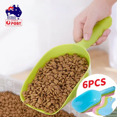 6 Pcs Pet Food Scoop Shovel Plastic Scoops Measuring Cups Dog Cat Bird Rabbit • $29.99