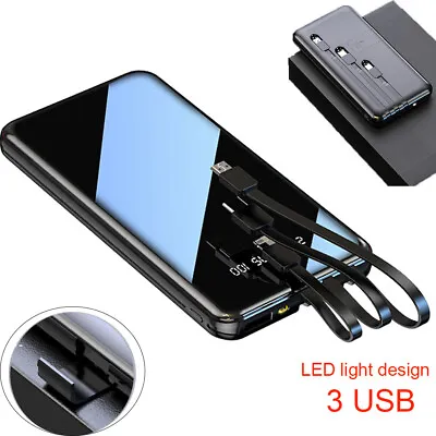 $17.99 • Buy 10000000mAh Power Bank 3 USB Backup External Battery Pack Charger For Cell Phone