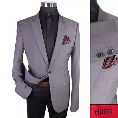 Hugo Boss Mens Blazer Sport Coat 2 Button Casual 40L Super 110 Wool Suits Casual • $49.75