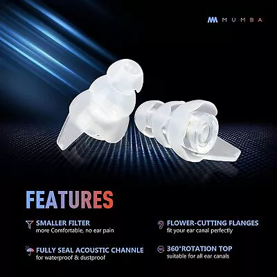 Mumba Upgraded High Fidelity Ear Plugs 25dB High Decibel Adult Ear Protection US • $23.09