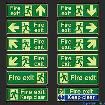 £7.25 • Buy Photoluminescent British Standard Fire Exit Signs (400mmx150mm)