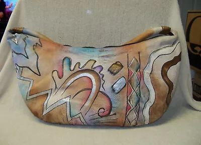 ~ALLAN EDWARD~Vintage Abstract Design Leather Hobo Style Handbag -NWT • $25.99