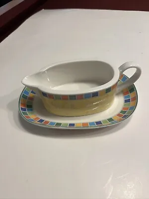 Villeroy & Boch Twist Alea Limone Gravy Boat & Underplate EUC • $34.99