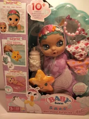 Baby Born Mermaid Surprise 28cm Doll Bathtub & 10+ Surprises New Kids Toy Age 3+ • £49.45