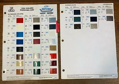 Vintage Porsche 911 944 928 Paint Code Color Chart With Chips - 1982 • $25