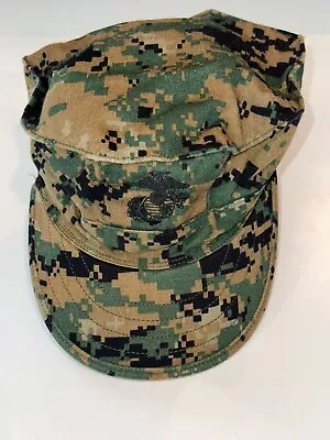 USMC Marines Cover Garrison Marpat Woodland Camo US Marine Corps Hat Cap Small • $12.99