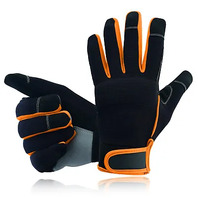 Safety Work Glove Heavy Duty Hand Protection Mechanic Gardening Builders Cut DIY • £6.49