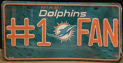 MIAMI DOLPHINS 6 X12  METAL #1 FAN LICENSE PLATE CAR NEW RICO 🐬 • $13