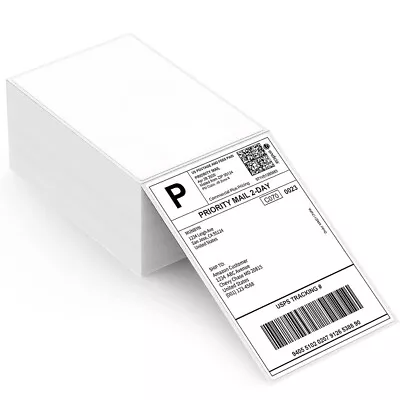 100 4x6 Fanfold Direct Thermal Shipping Labels Perforated For Zebra & Rollo UPS • $5.99