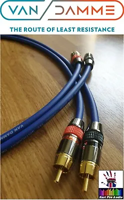 Van Damme - Monster Silver Plated OFC RCA Phono Interconnect Cable Blue 0.5m • £15.95