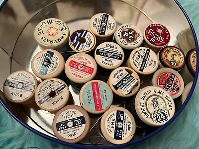 Vintage Sylko Coats & Other Threads Sewing Cotton Reels In Charles Diana Tin • £14.99